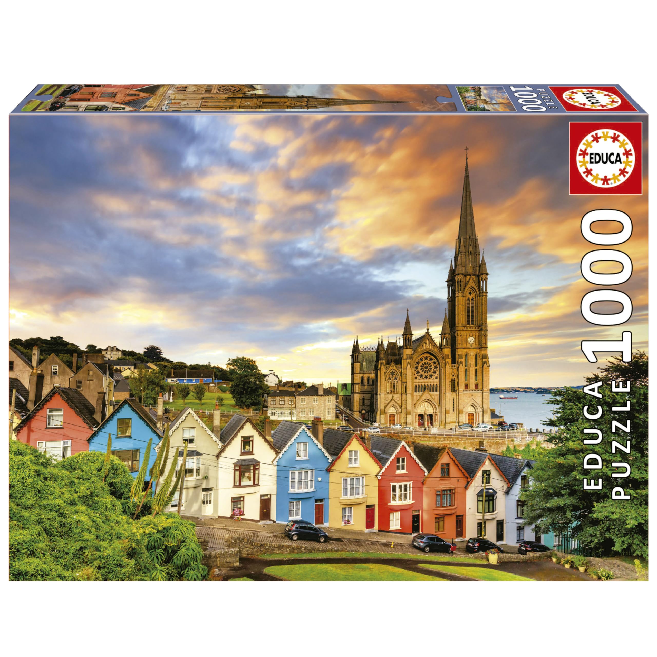 Educa - Catedral de Cobh, Irlanda | Puzzle de 1000 Piezas para Adultos. Medidas: 68 x 48 cm. Incluye Cola Fix Puzzle. A Partir de 14 años (19927)