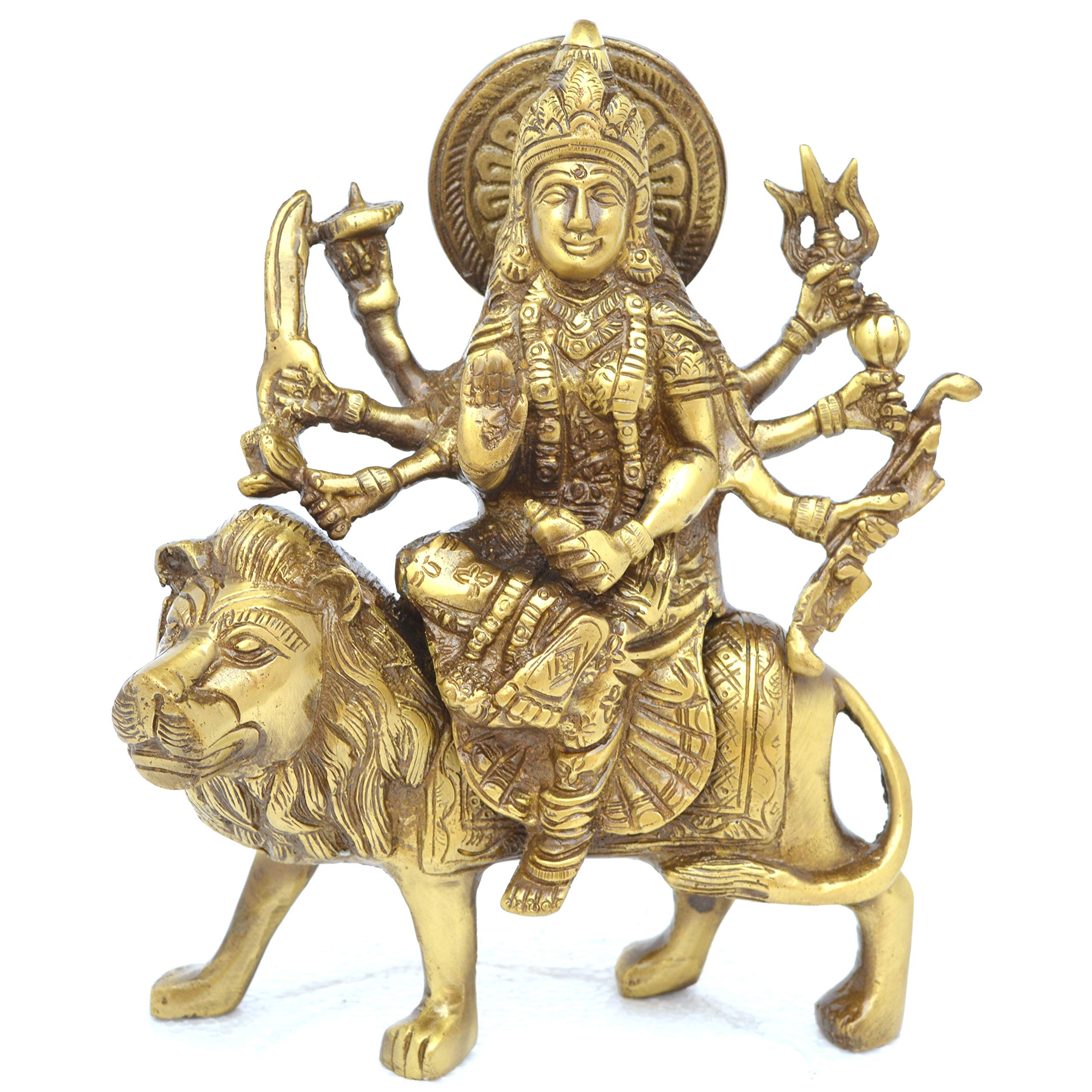 Aakrati Durga Ji Brass Made Figure for Temple - Large Durga Idol Hindu Goddess Brass Sculpture Maa Durga Kali Statue Diwali Decor Gifts