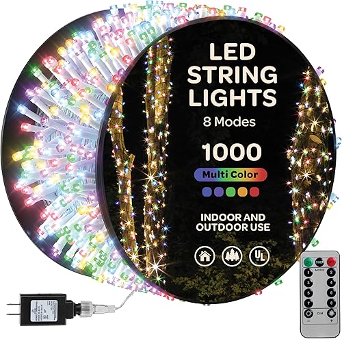 1000 luces LED de Navidad multicolor 400 pies de cadena de luces superlargas  Control remoto con 8 modostemporizadorregulable  Aprobado por UL para disponible en Yaxa Venezuela