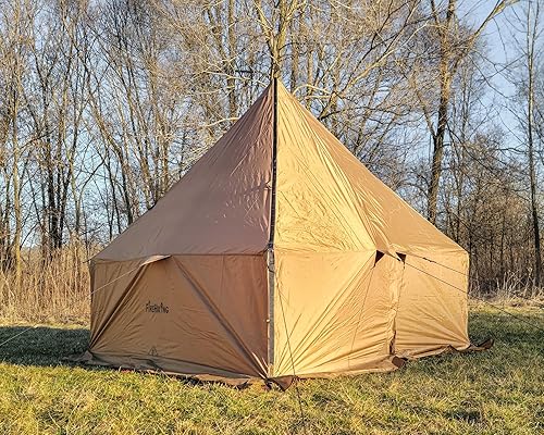 Miniatura 7 de FIREHIKING Tienda caliente para acampar con estufa Jack Yurt Tent Tienda de pared al aire libre Tienda tipi con falda de nieve