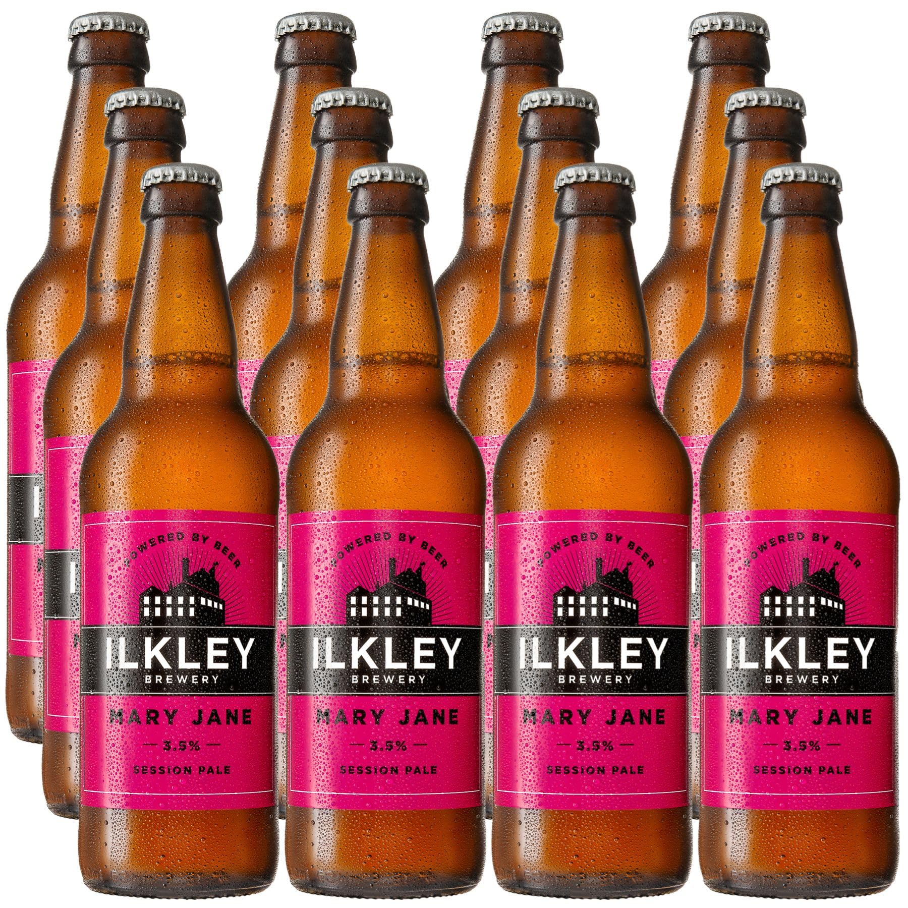 Ilkley Brewery Mary Jane Session Pale Ale 3.4% ABV | 12 x 500ml Bottles | Craft Beer Case Yorkshire Refreshing and Crisp, Citrus Aroma, Easy Drinking Ale Crate