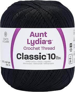 Aunt Lydia 151.0012 Value Crochet Thread, Black