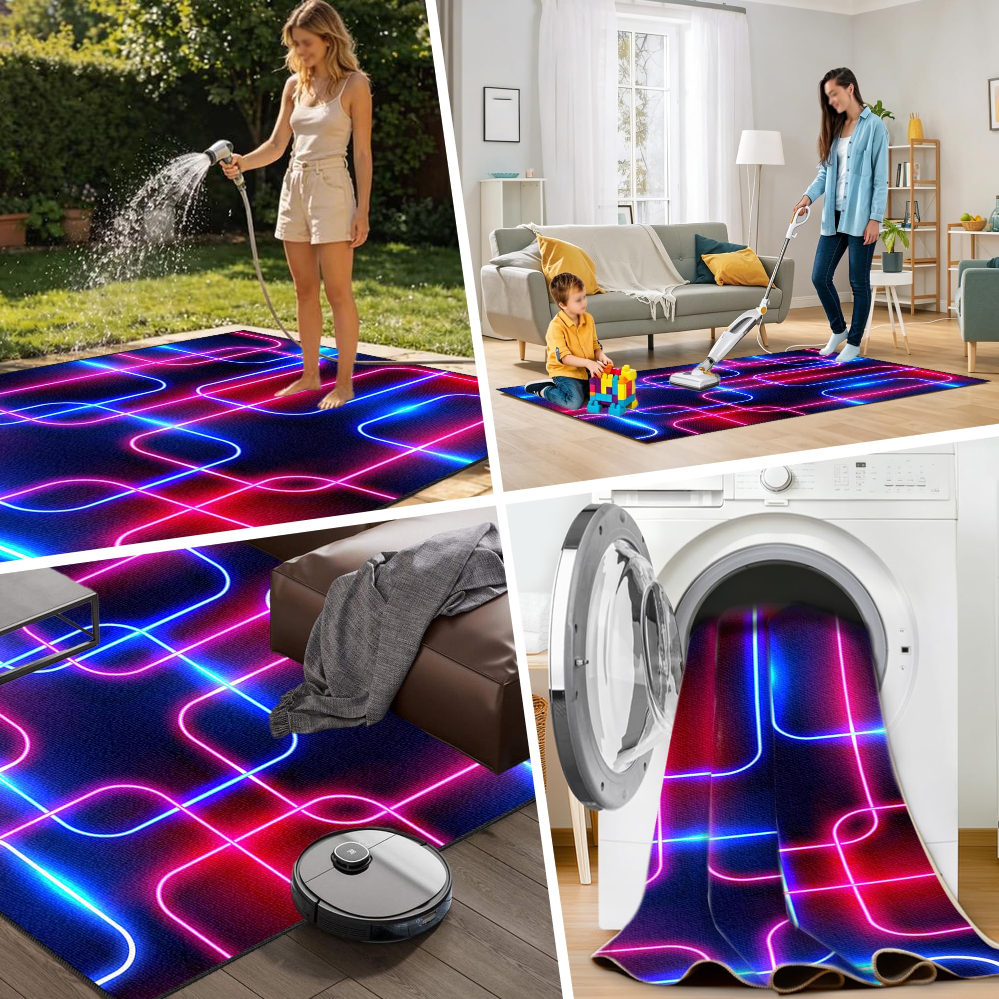 Zmywalny dywanik do pokoju zabaw, 100 x 150 cm / 39,37 x 59,06 cala Mata podłogowa na krzesło komputerowe do gier, mata sportowa, mata podłogowa dla graczy 3D do sypialni na krzesło biurowe