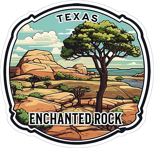 Miniatura 1 de Calcomanía de roca encantada de Texas Wilderness Nature, vinilo pequeño impermeable para botella de agua, taza, libro de pasaporte, libro de