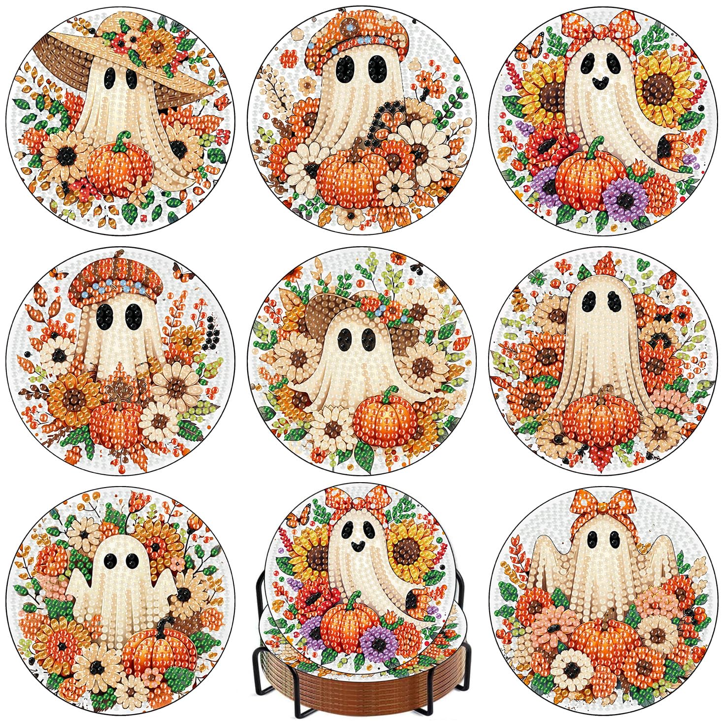 Amazon.com: 8 Pcs Diamond Art Coasters Kit for Adult with Holder