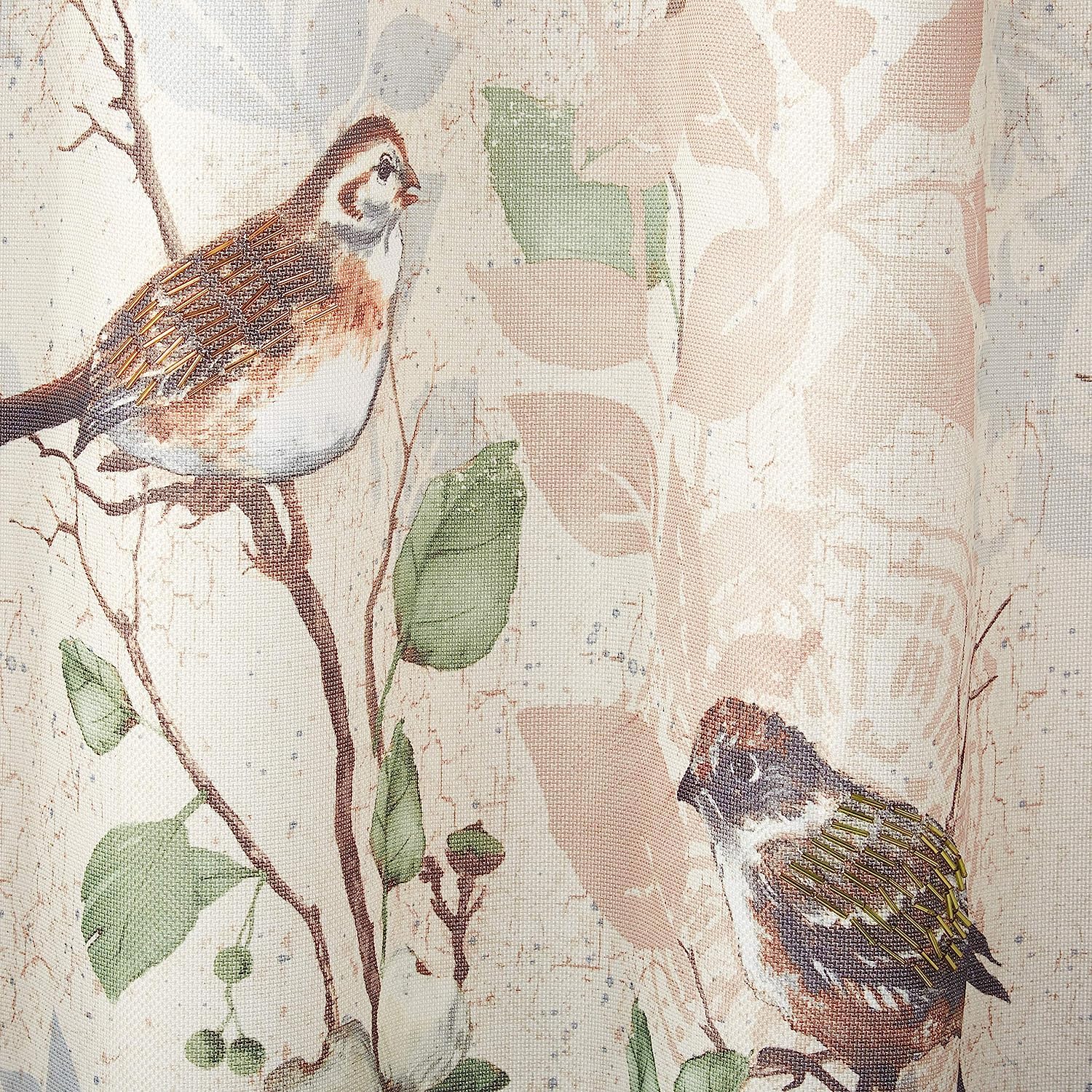 Serviette De Bain Avanti Linens - Collection Oiseaux Dorés - 100% Coton Ivoire - Brodée à La Main