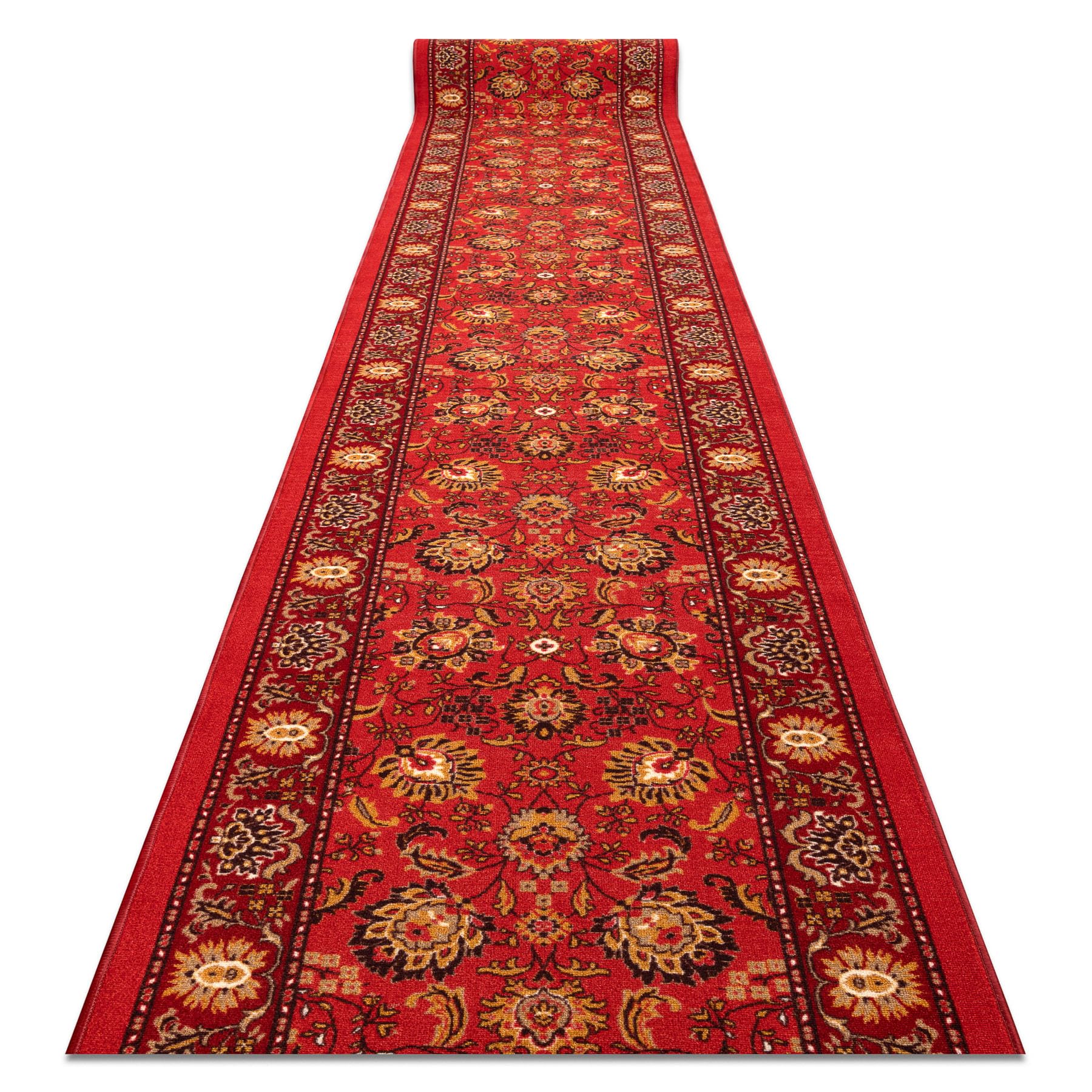 Tapis de couloir antidérapant et durable rugsx rouge classique de 67x330 cm