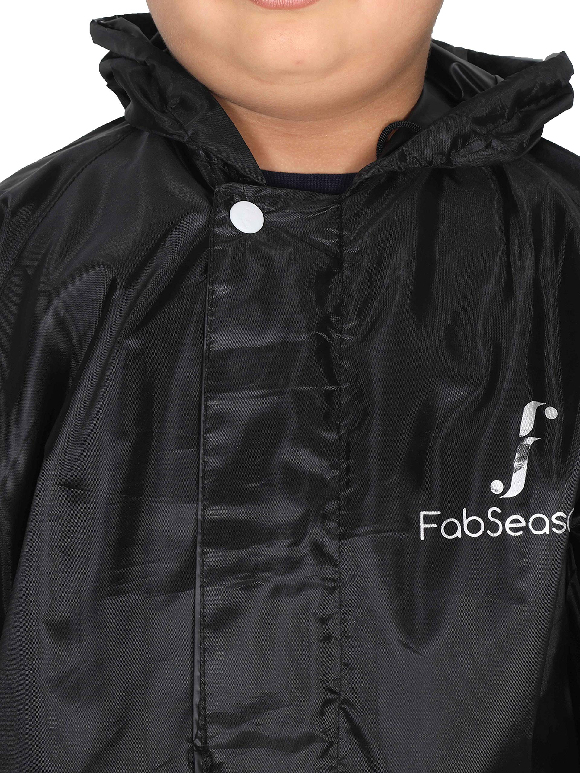 FabSeasons solid waterproof Raincoat set of pant & top for kids with hood, Age 4-5 Years 2