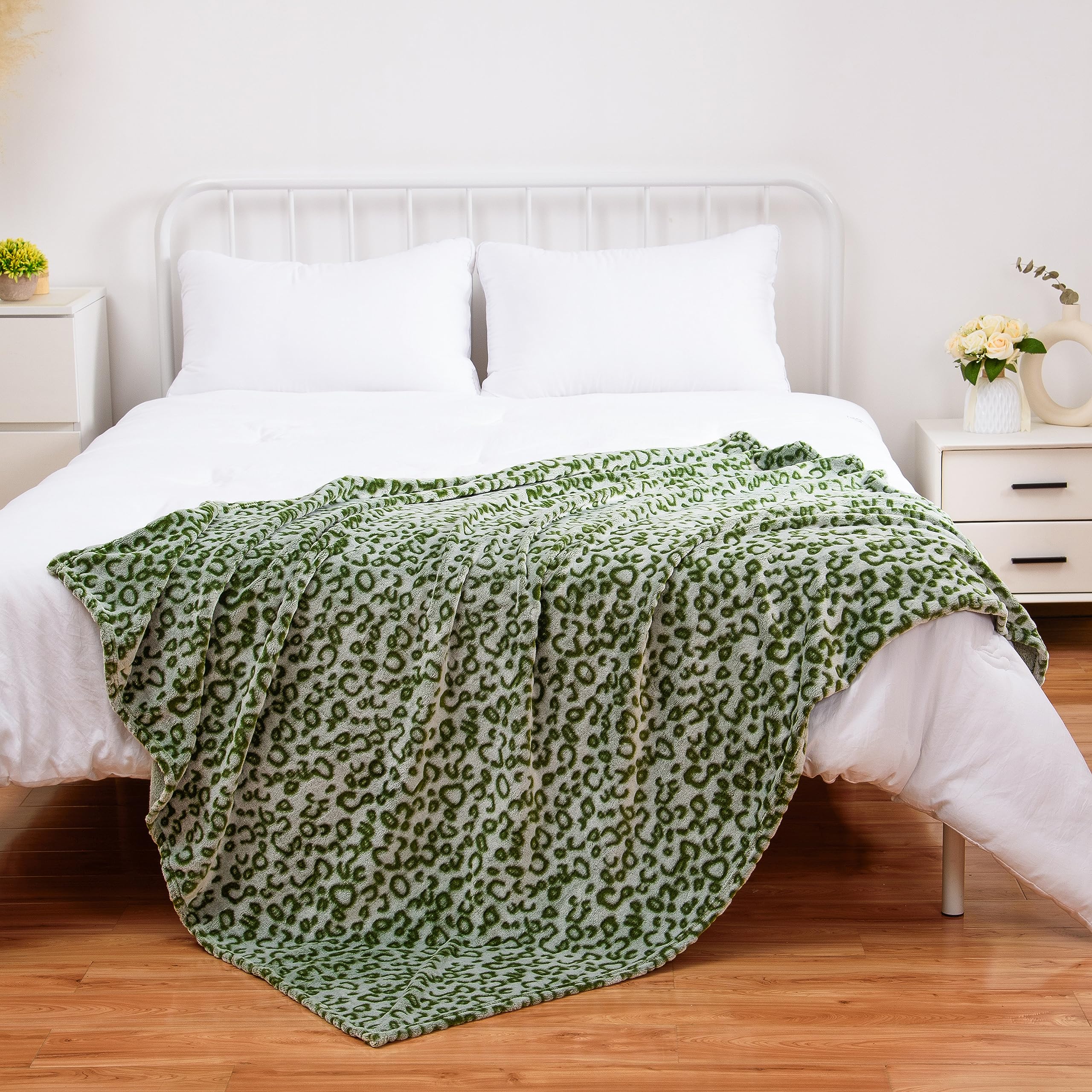 Couverture Polaire Léopard 3D 228,6 X 228,6 Cm – 300 G/m², Douce Et Chaude – Pour Lit, Canapé, Sofa