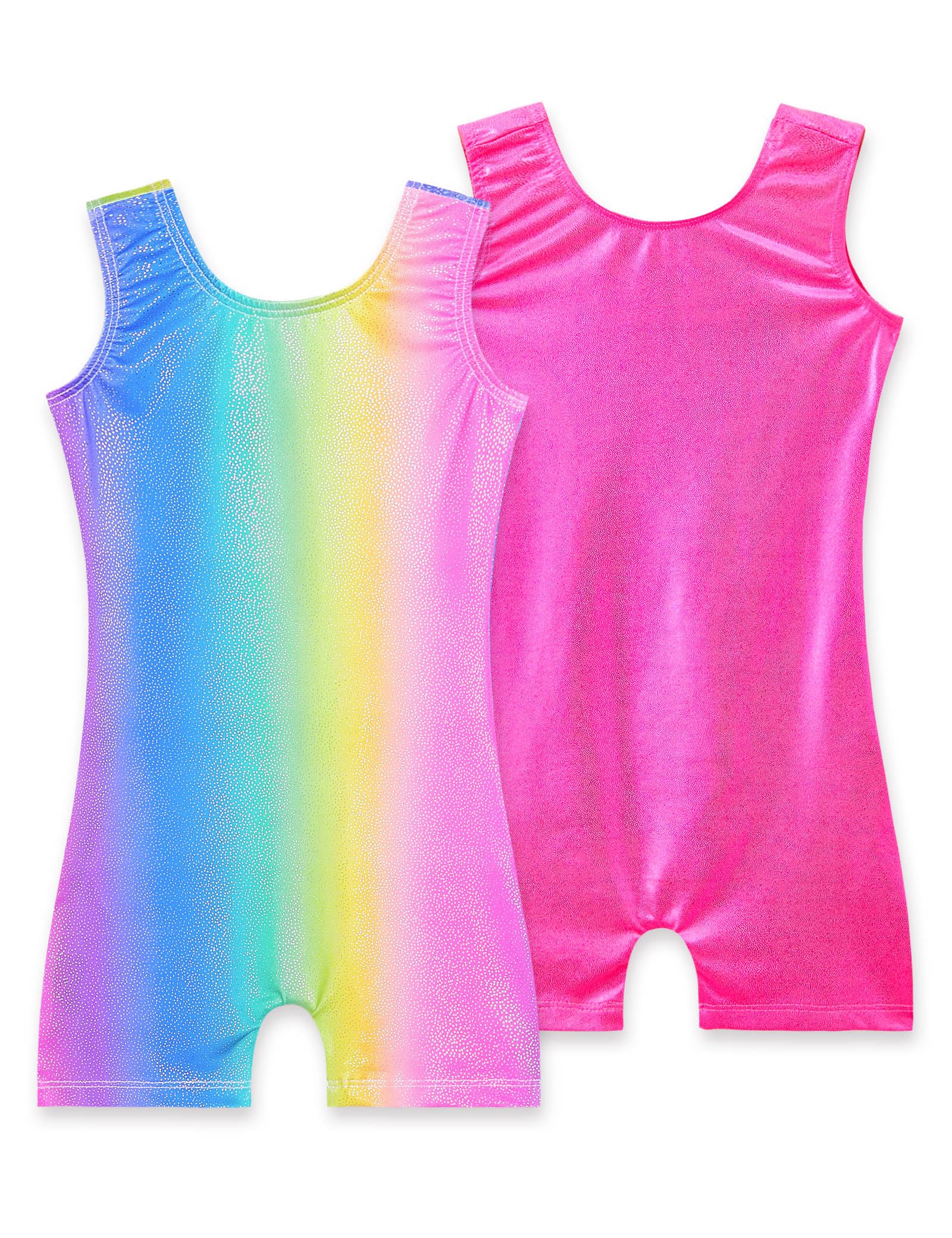 2 Pack Leotard for Girls Gymnastics Sparkly Sleeveless Unitards