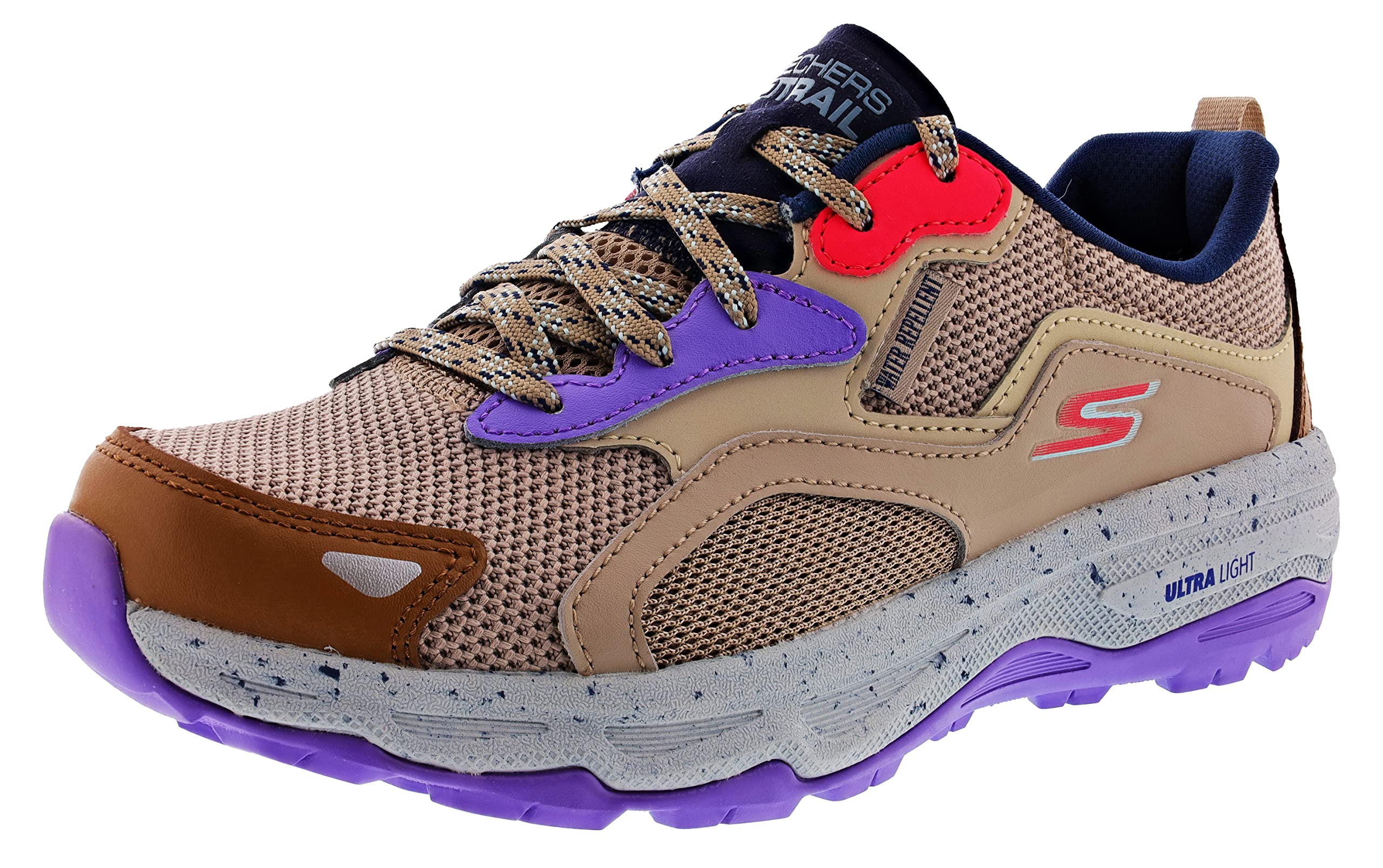 Skechers Women's Go Run Trail Altitude-Backwoods Trail Running Shoes, Taupe/Multi, 6.5M