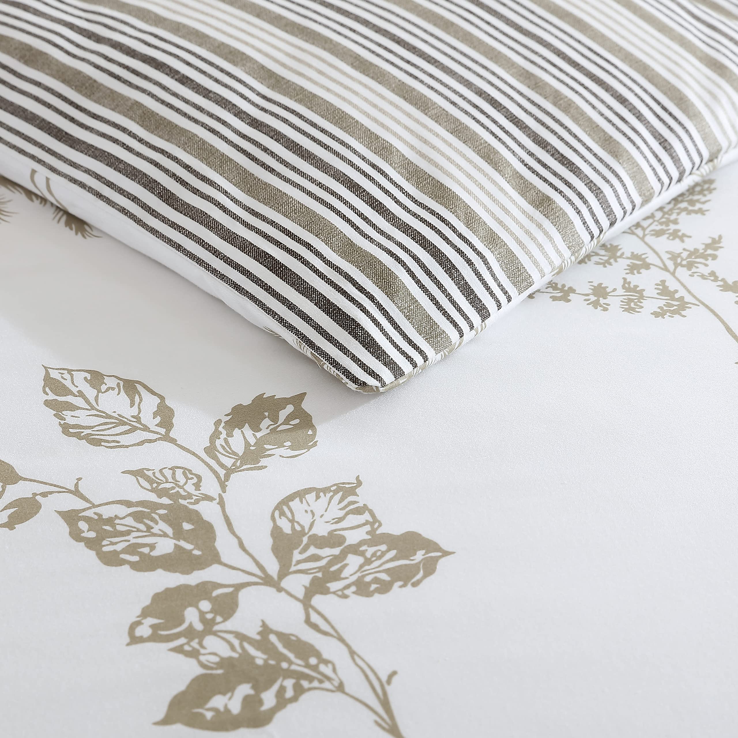 Stone Cottage Willow Set Piumone King Size – Copripiumino E Federe In Cotone, Reversibile, Marrone Chiaro E Beige