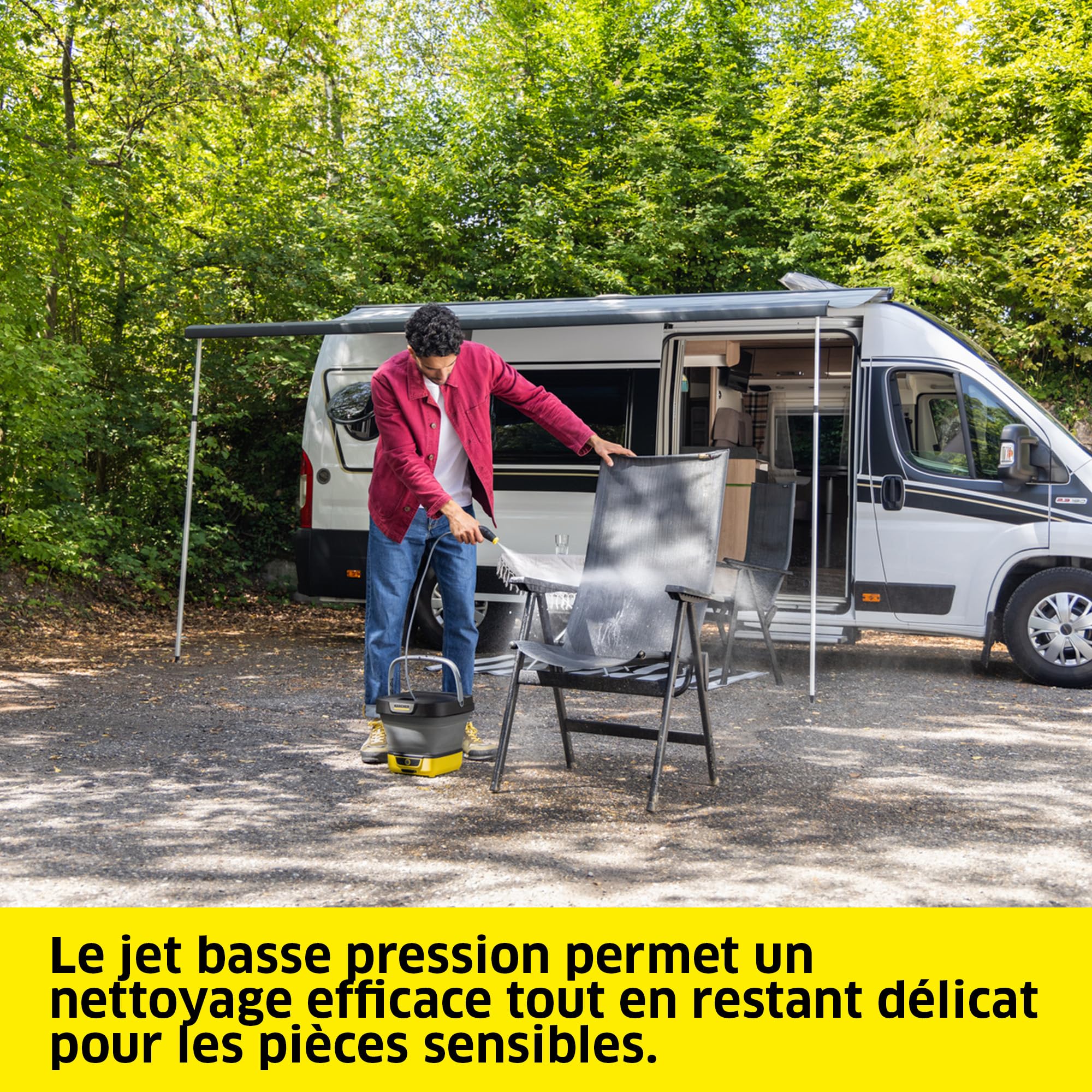 Nettoyeur extérieur Mobile Kärcher OC 3 Pliable, Débit : 2 l/Min, Réservoir d'eau Pliable, Poids : 2,2 kg, Réservoir d'eau : 8 l, Batterie Lithium-ION