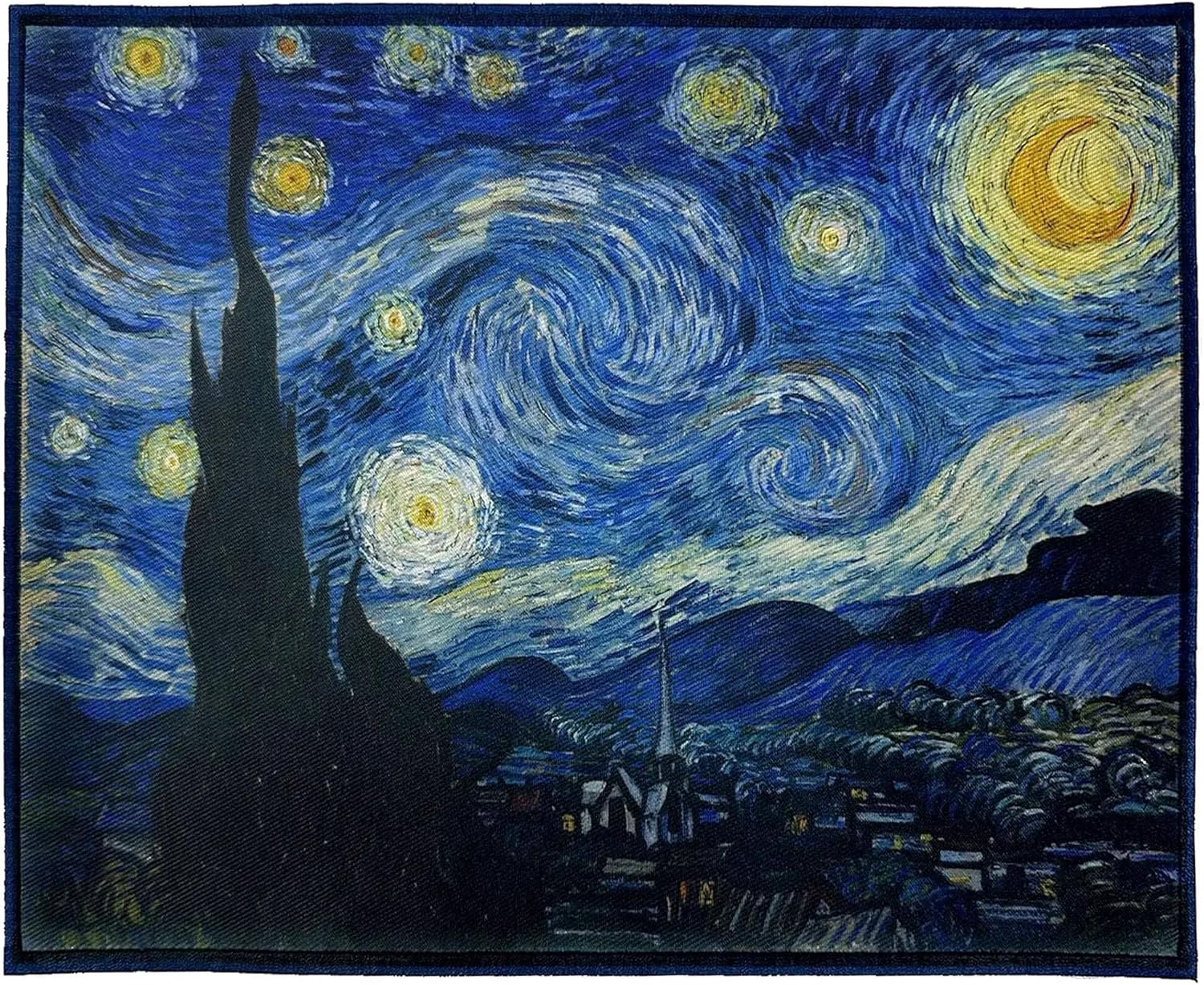 Van Gogh Starry Night Patch Blue Boarder XL Art Sublimation Iron On PhotoPatch