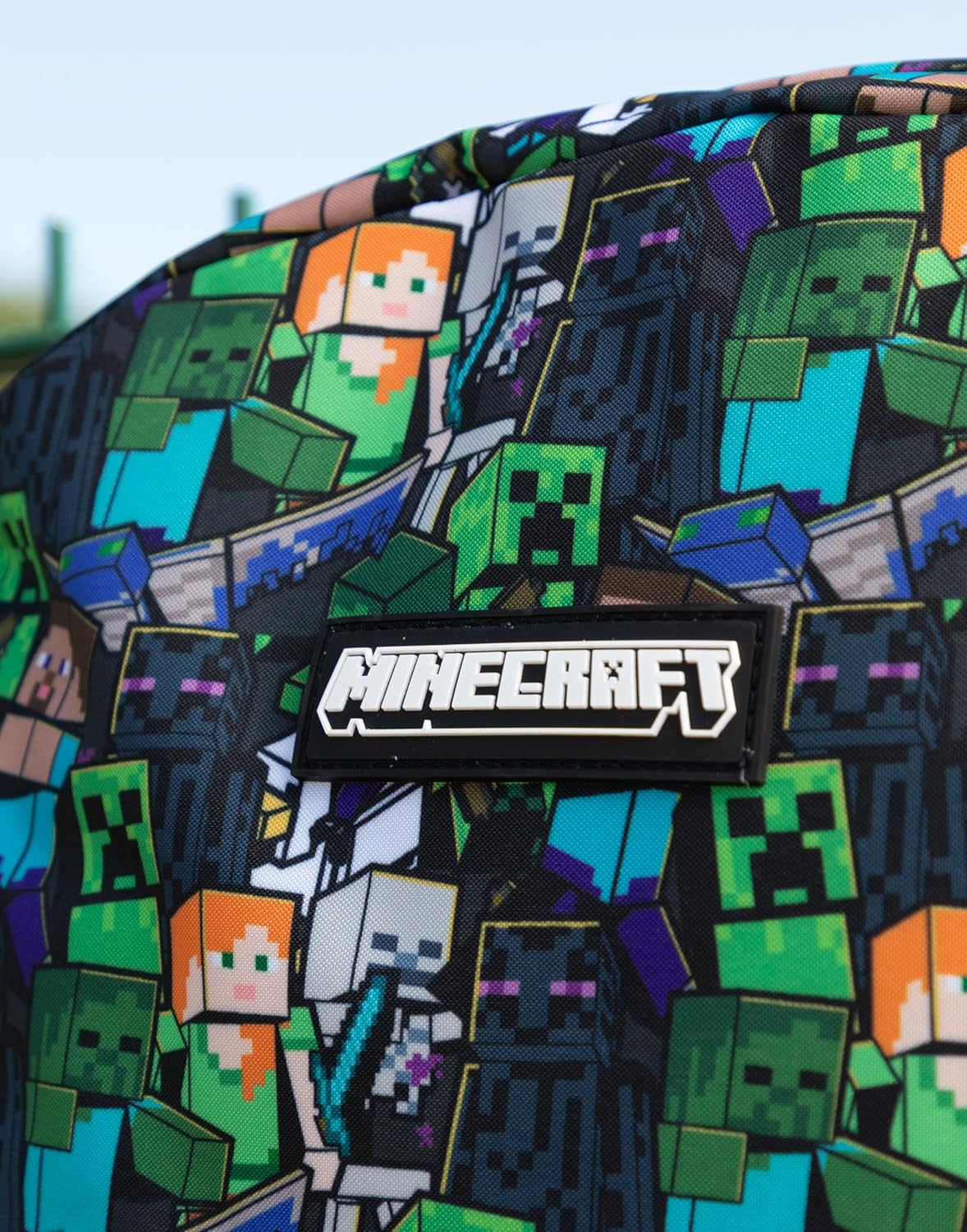 Minecraft Steve & Creeper Multicolour Backpack | Graphic Print Zip-Up Bag for Back to School | Kids Carrying Books | Unisex Kids Merch - Image 6