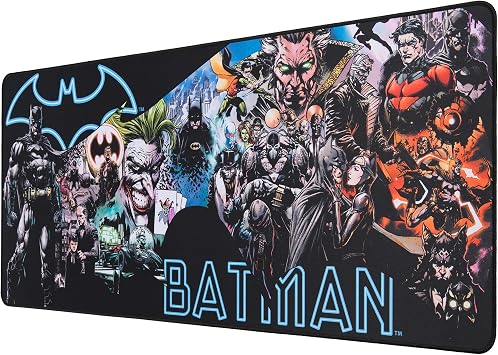 SUBSONIC DC Comics Batman Mouse Pad 35x15 in Extra Large Mousepad | Official Licence, Desk Mat with Smooth Surface Optimised for Mouse Sensors, Non-Slip Mousepad Base and Stitched Edges
