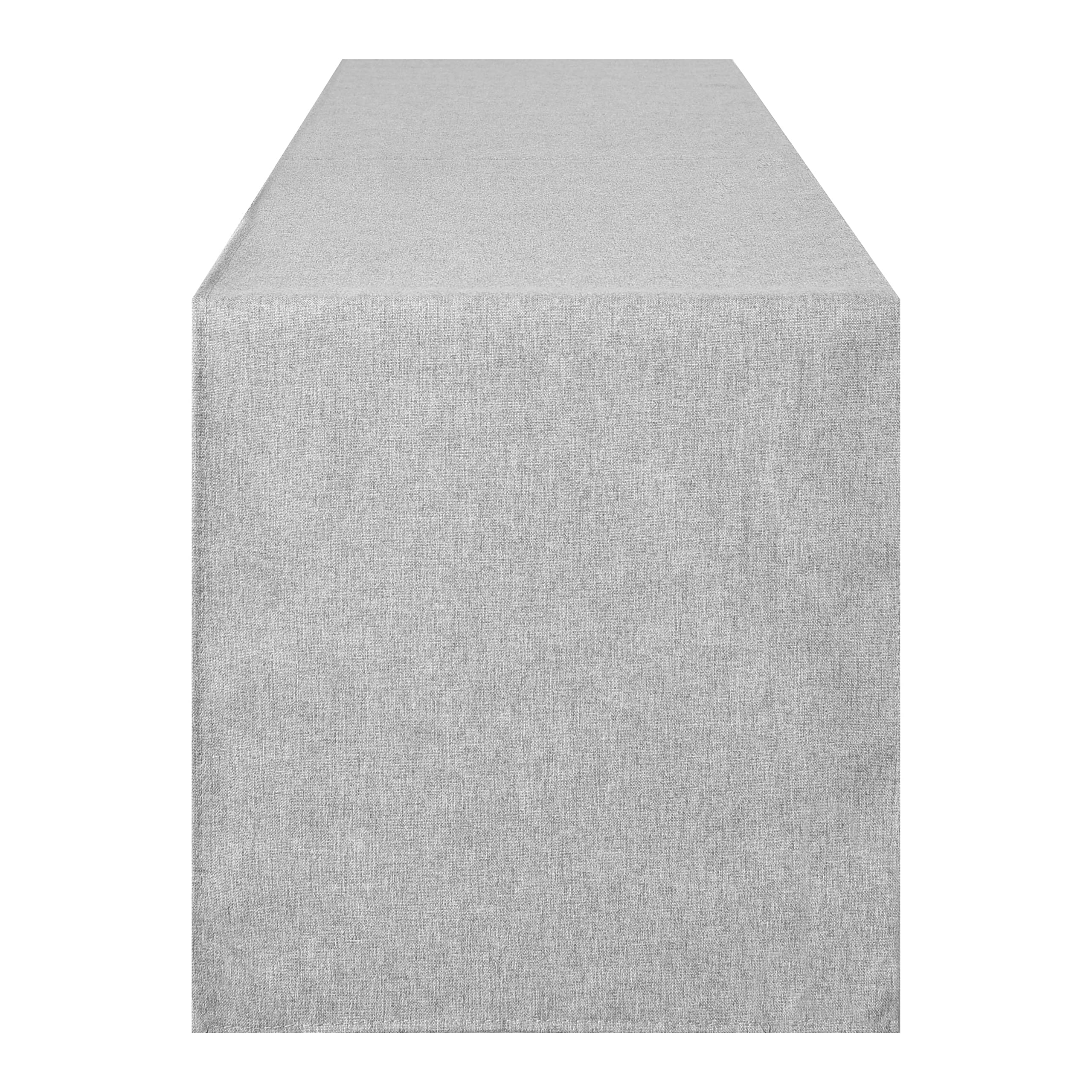 Winotic Table Runner 13 x 72 Inches Long, Cotton Linen Farmhouse Style Grey Table Linen for Kitchen Dining Coffee Table Parties Wedding Home Decor (Modern-Grey, 13” x 72”)