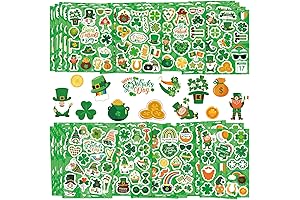 UPINS St. Patrick's Day Face Stickers for Kids - 48pcs Shamrock Stickers