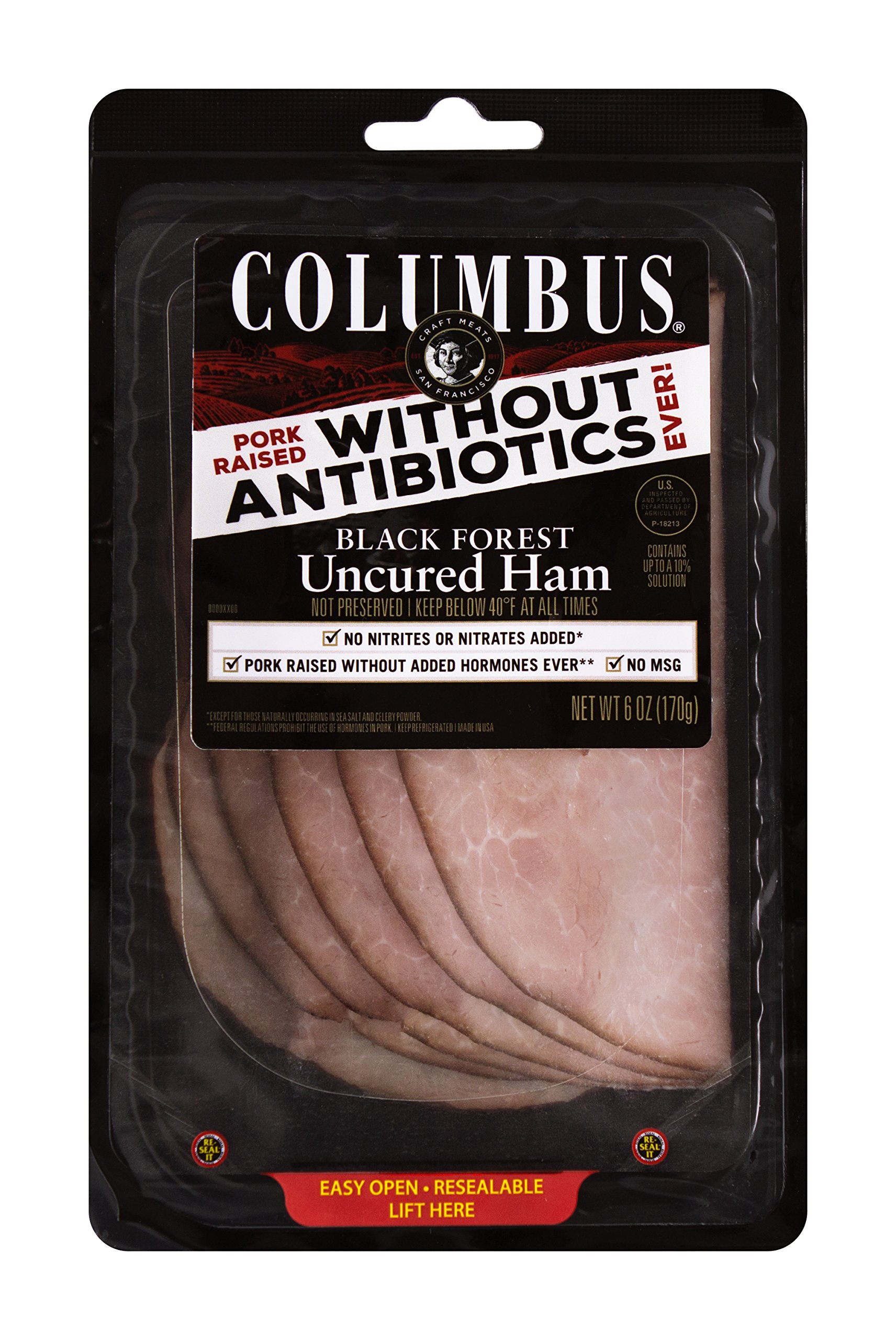 Amazon.com: Columbus, Ham Black Forest Uncured Sliced NAE, 6 oz