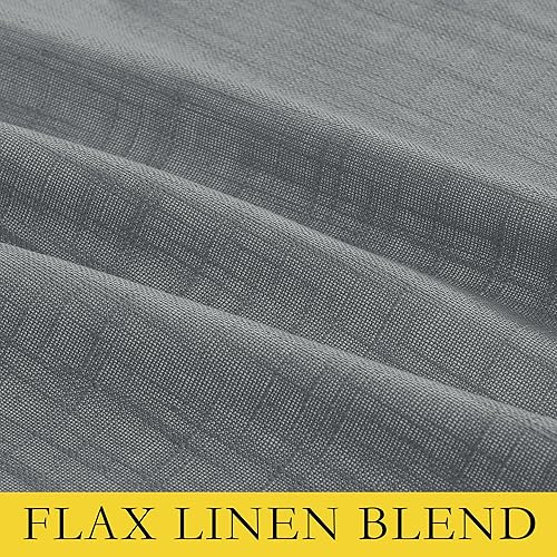 Miniatura 8 de NICETOWN Cortinas de lino 100% absolutamente opacas con forro blanco aislado térmico, 52 pulgadas de ancho, 2 paneles, cortinas de 84 pulgadas de