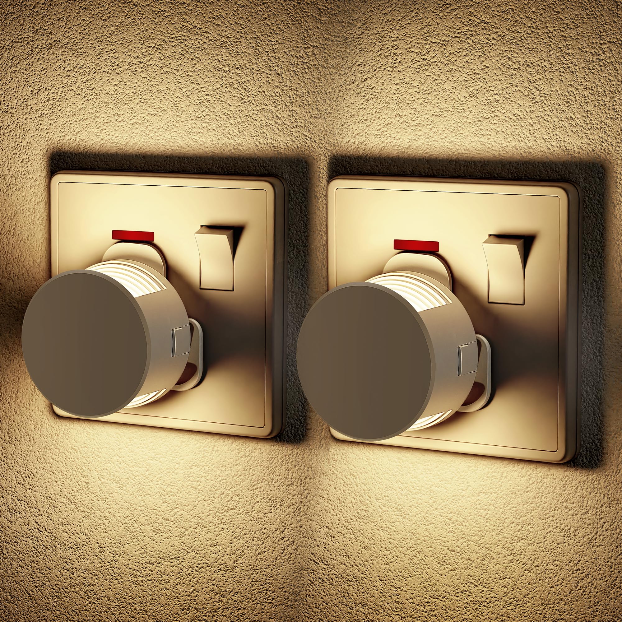 JandCase Night Light Plug in Wall, Plug in Night Light with Dusk to Dawn Light Sensor, 3000K Warm White, 3 Levels Dimmable