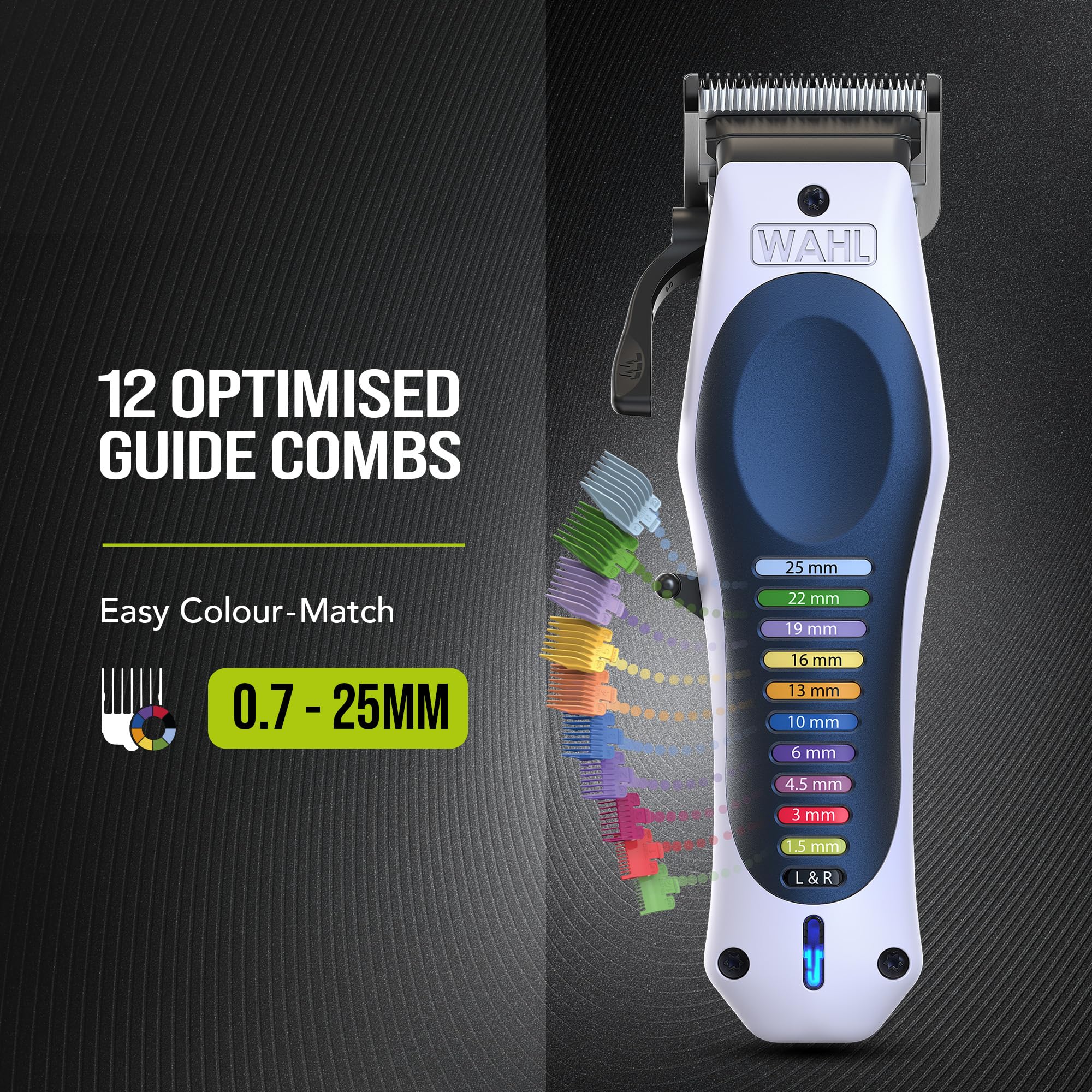 WAHL Color Pro Lithium Combi Kit, Kompletny Zestaw do Strzyżenia Włosów, Dźwignia do Płynnej Regulacji Długości Cięcia, Wydajny Akumulator, Trymer do Pielęgnacji Zarostu, Nożyczki i grzebień
