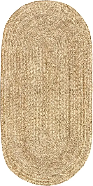 Tapis Salon en Jute Naturel Fait Main HAMID - 70x140cm