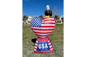 Patriotic 4th of July Inflatable LED Love Heart
