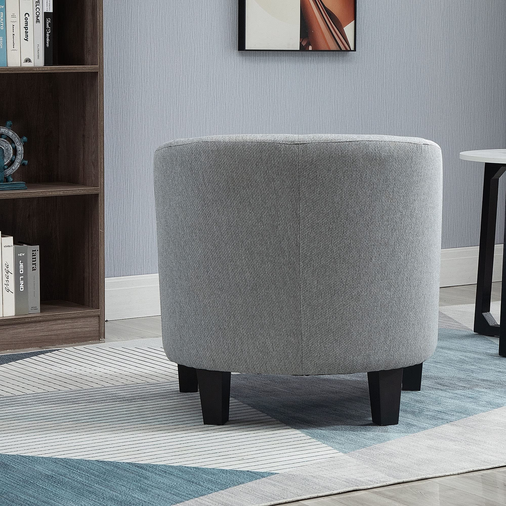 HOMCOM Poltrona Moderna Imbottita con Seduta Profonda, Poltroncina da Camera e Soggiorno, 75x72x74cm, Grigio