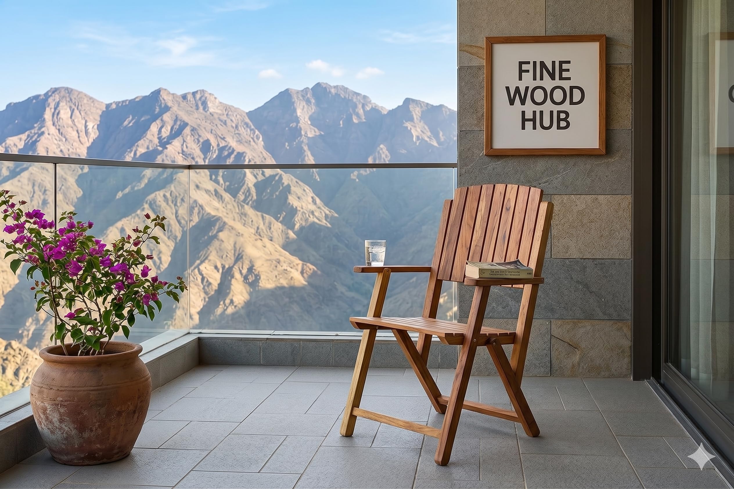 Fine Wood HUB Solid Wood Patio Folding Chair - Durable & Stylish Outdoor Seating - Perfect for Garden, Porch, Deck & Balcony-image-41