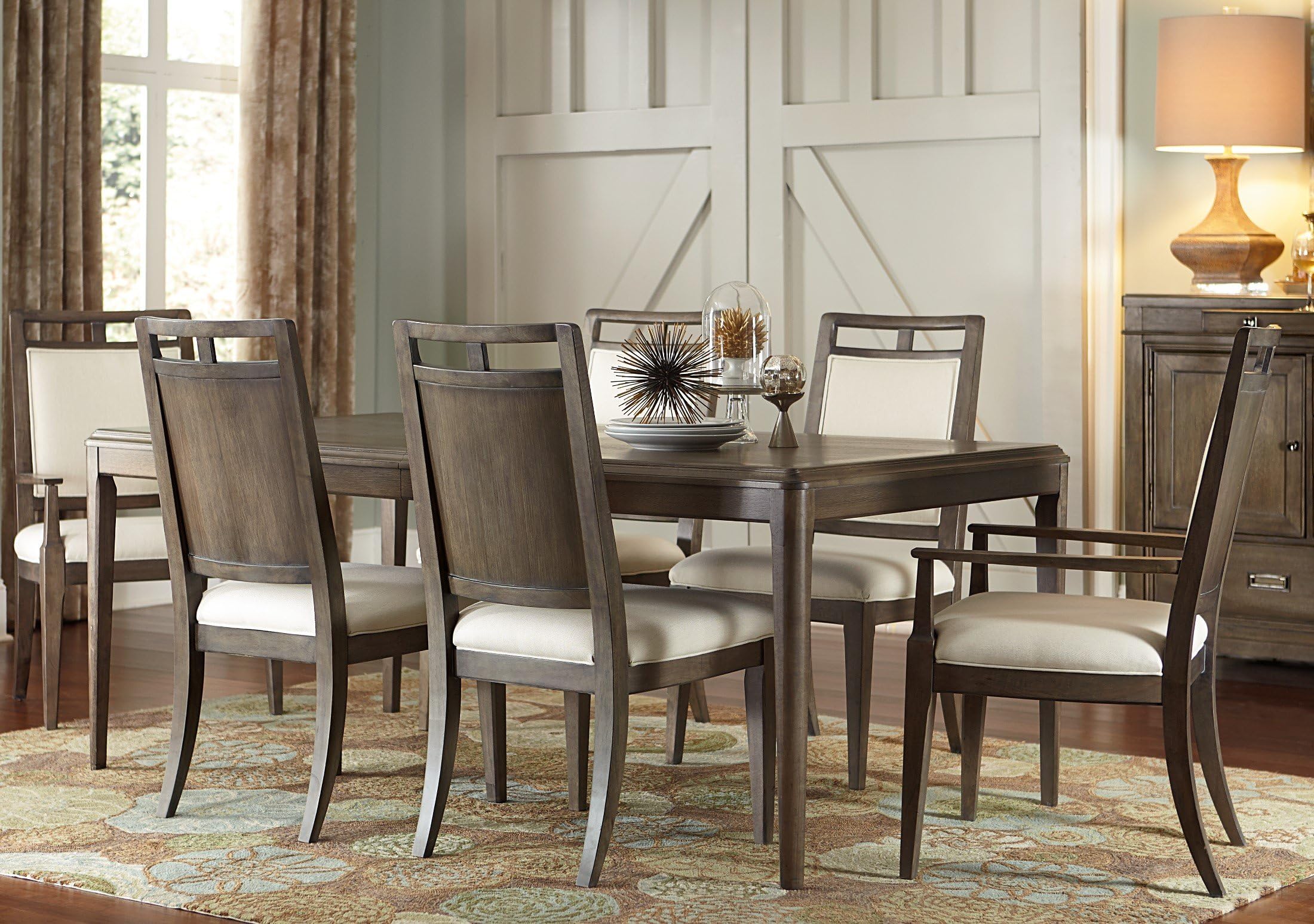 Park Studio 7 Piece Weathered Taupe Extendable Rectangular Dining Room Set