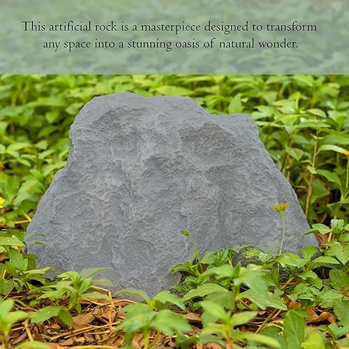 Miniatura 2 de Piedra artificial decorativa para exteriores, resistente a la intemperie, piedra artificial de fibra de vidrio gris granito, en forma de encanto