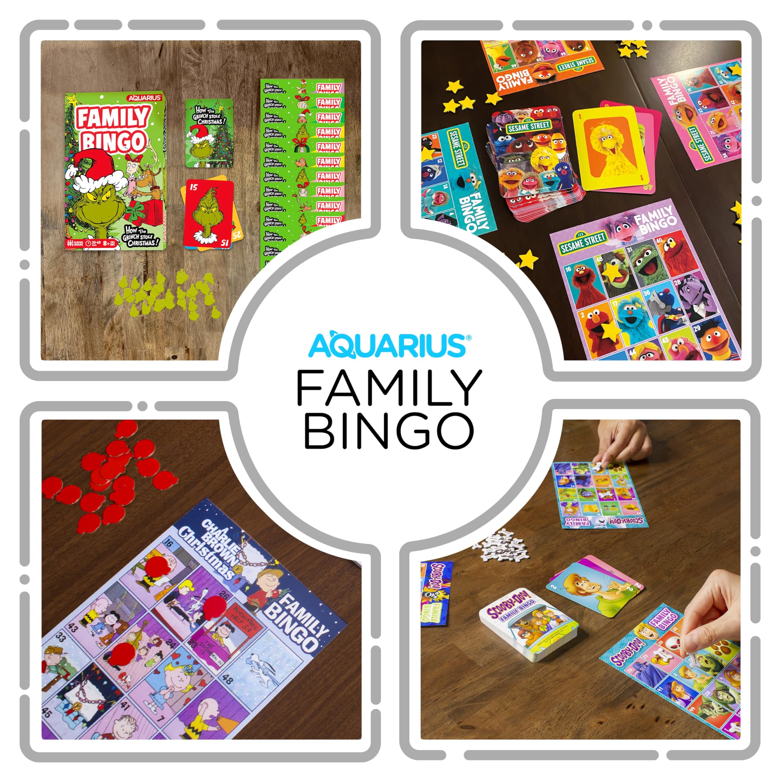 Aquarius Grinch Family Bingo Game - Officially Licensed Christmas Party Game Ages 8+, 2-18 Players - for Kids, Teens, Adults, and Families