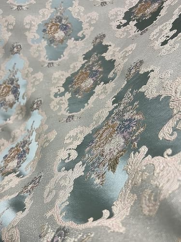Miniatura 8 de Decora Furnishings The Yard - Lujoso diseño de damasco floral victoriano tejido jacquard tela pesada para tapicería, silla, tratamiento de ventanas,