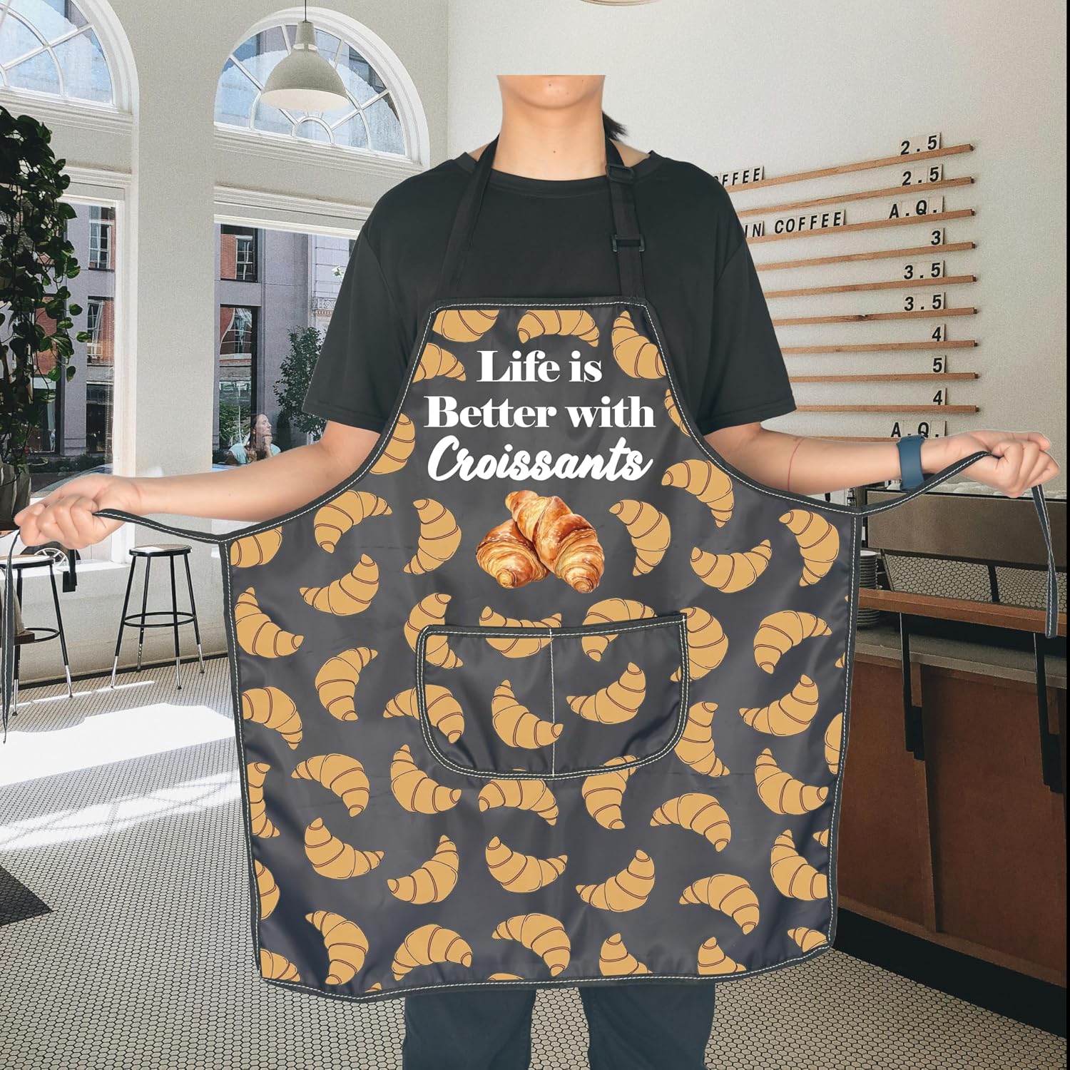 JNIAP France Baking Gift Life is Better with Croissants Apron Croissants Lover Gift image 5