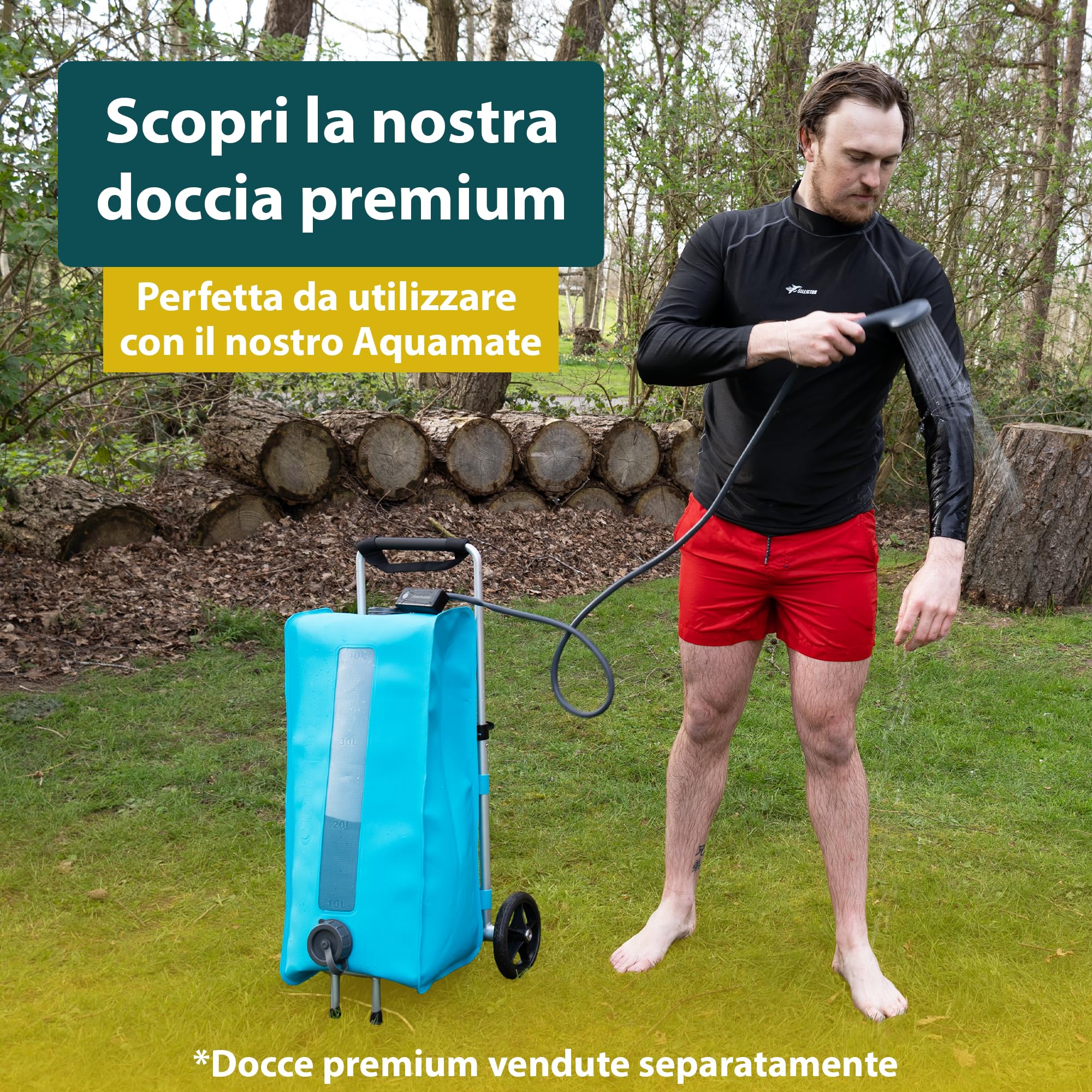 Colapz Aquamate - Contenitore per Acqua Dolce con Carrello, 40 l, salvaspazio, per roulotte e Camper, Senza BPA, Compatibile con Flexipipes