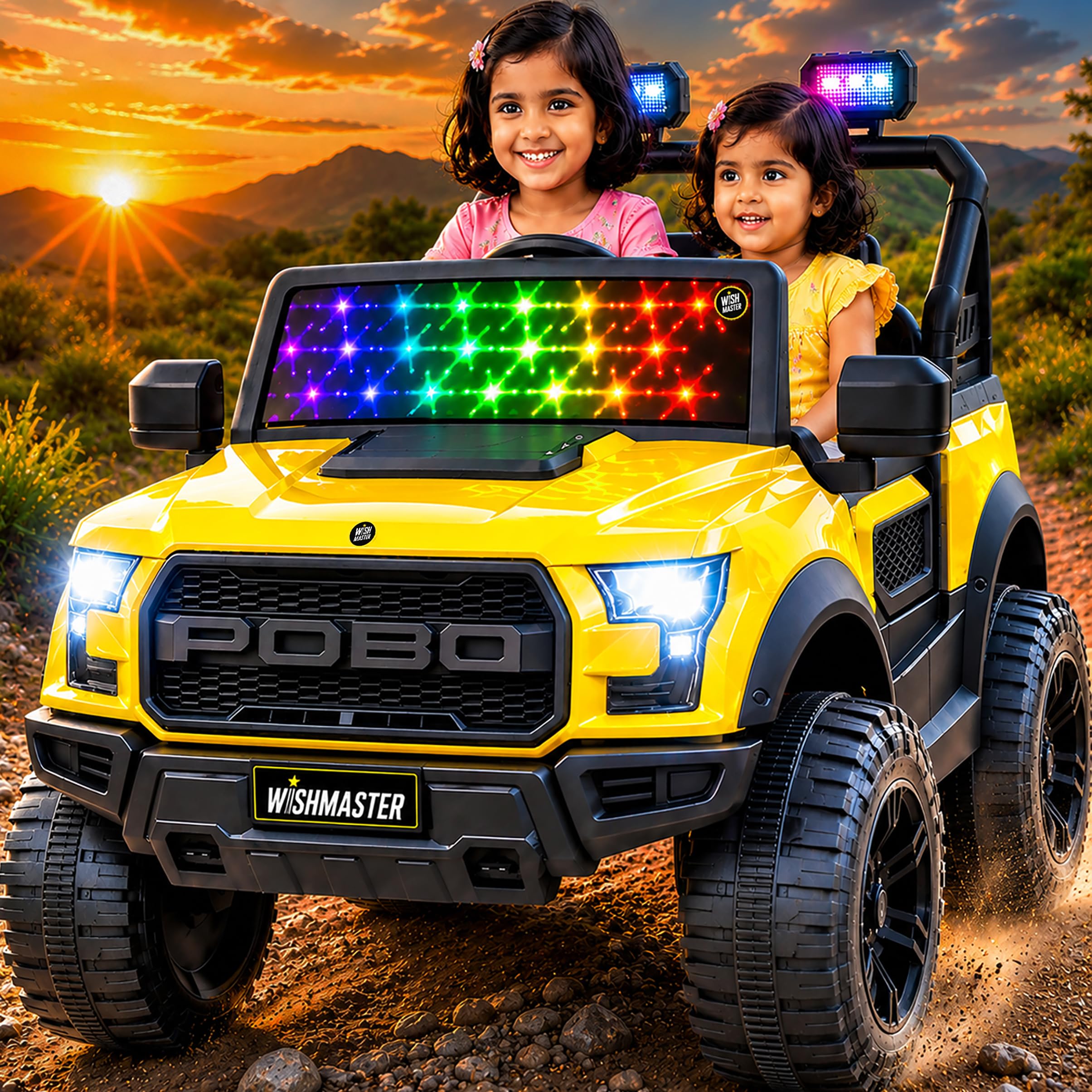 Wishmaster 4x4 Electric Ride-On Car for Kids | 12V Battery Powered SUV Jeep with Remote Control, Manual Drive Mode, LED Lights & Suspension | Off-Road Toy Car for Boys & Girls Aged 2–8 Years-image-45