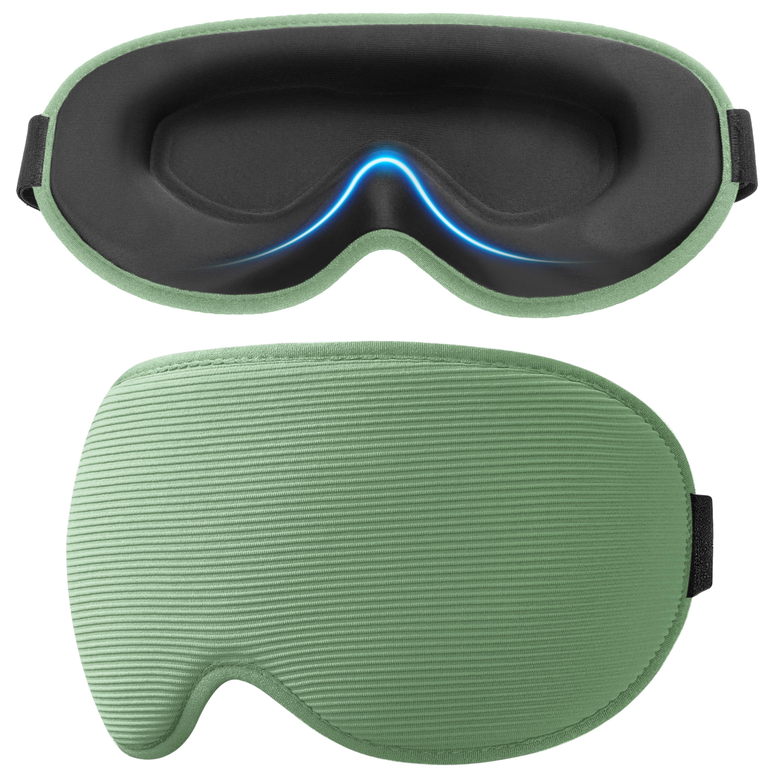 Gritin Schlafmaske für Seitenschläfer, Upgrade 3D Augenhöhlen Schlafbrille mit Verstellbarem Gummiband, Lichtblockierend & Atmungsaktiv, Augenmaske für Männer & Frauen, für Reise, Yoga, Nickerchen