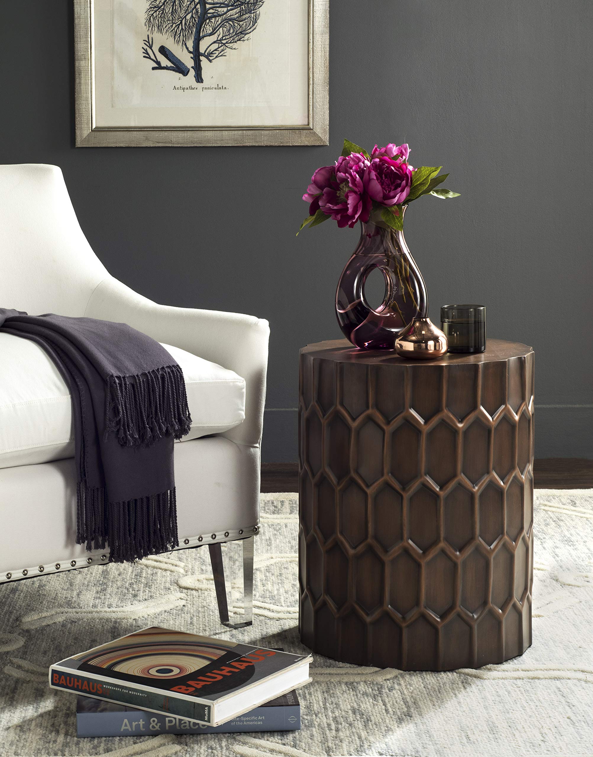 SAFAVIEH Home Collection Corey Antique Copper Side Table