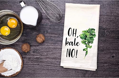 Miniatura 5 de Toalla de cocina Oh Kale NO! - Toalla de cocina con texto divertido y humorístico, ideal como regalo de inauguración de la casa, 28.0 x 28.0in, 100%