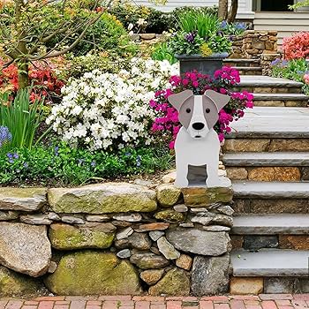 Lnakio Black English Bulldog Dog Planter, Pet Shape Garden Pots Plant Pots For Indoor/Outdoor Gardens Decoration, Cute, Surprise Gifts/Souvenirs For