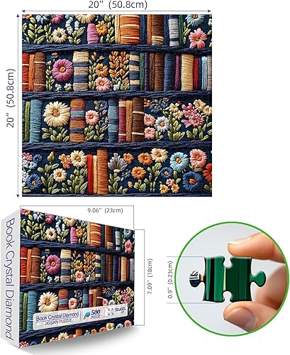 Miniatura 2 de Rompecabezas floral para adultos, 500 piezas de libros de flores silvestres, rompecabezas vintage único de plantas mbromas artísticas, difíciles,