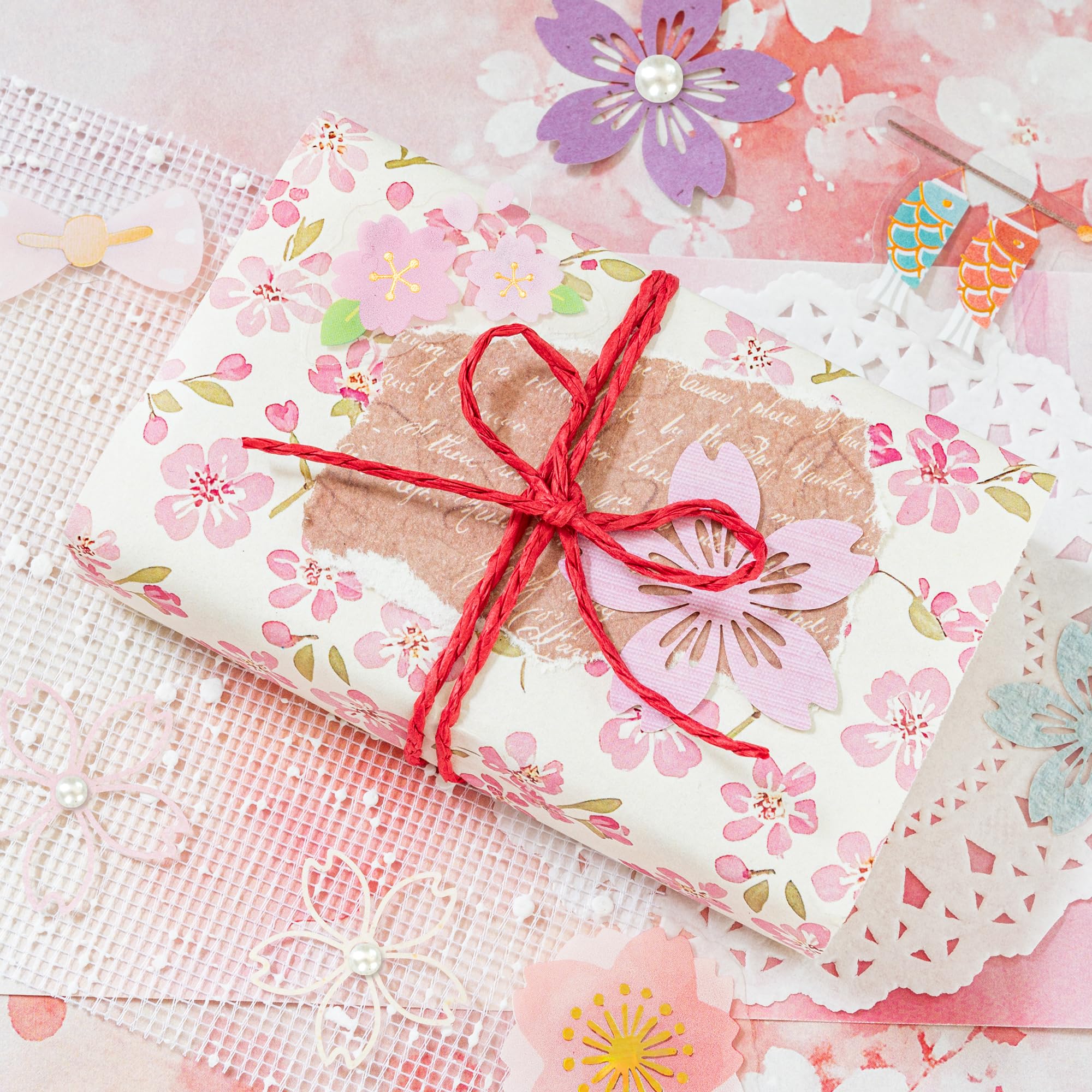 Amazon | Mayplous 桜スクラップブッキングキット 桜シール 和紙風