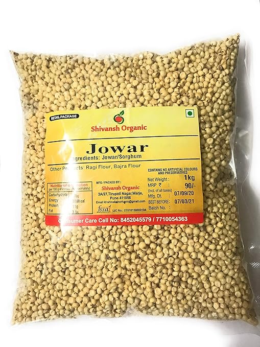 Shivansh Organic Whole Jowar White Seed Jawar Pack of 2