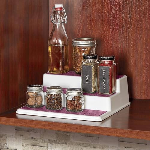 Miniatura 28 de Copco organizador antideslizante de 3 niveles para despensa, para armario de cocina, para especias, de 10 pulgadas, color carbón Carbón