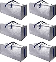 Vista 12 de SWEET DOLPHIN Paquete de 6 bolsas de mudanza extra grandes con cremalleras fuertes y asas de transporte, bolsa de almacenamiento resistente