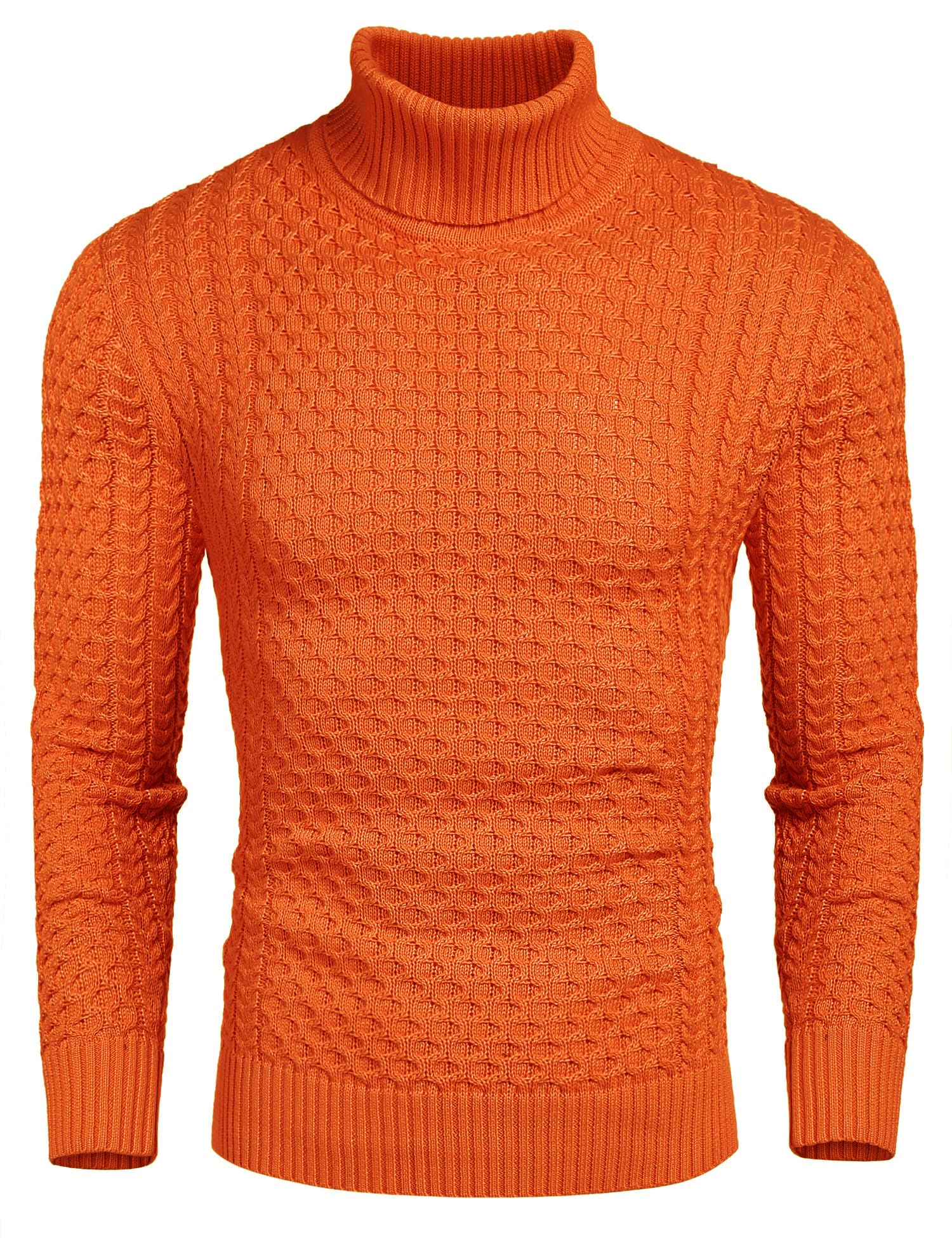 COOFANDY Men's Slim Fit Turtleneck Sweater Casual Knitted Pullover Sweaters