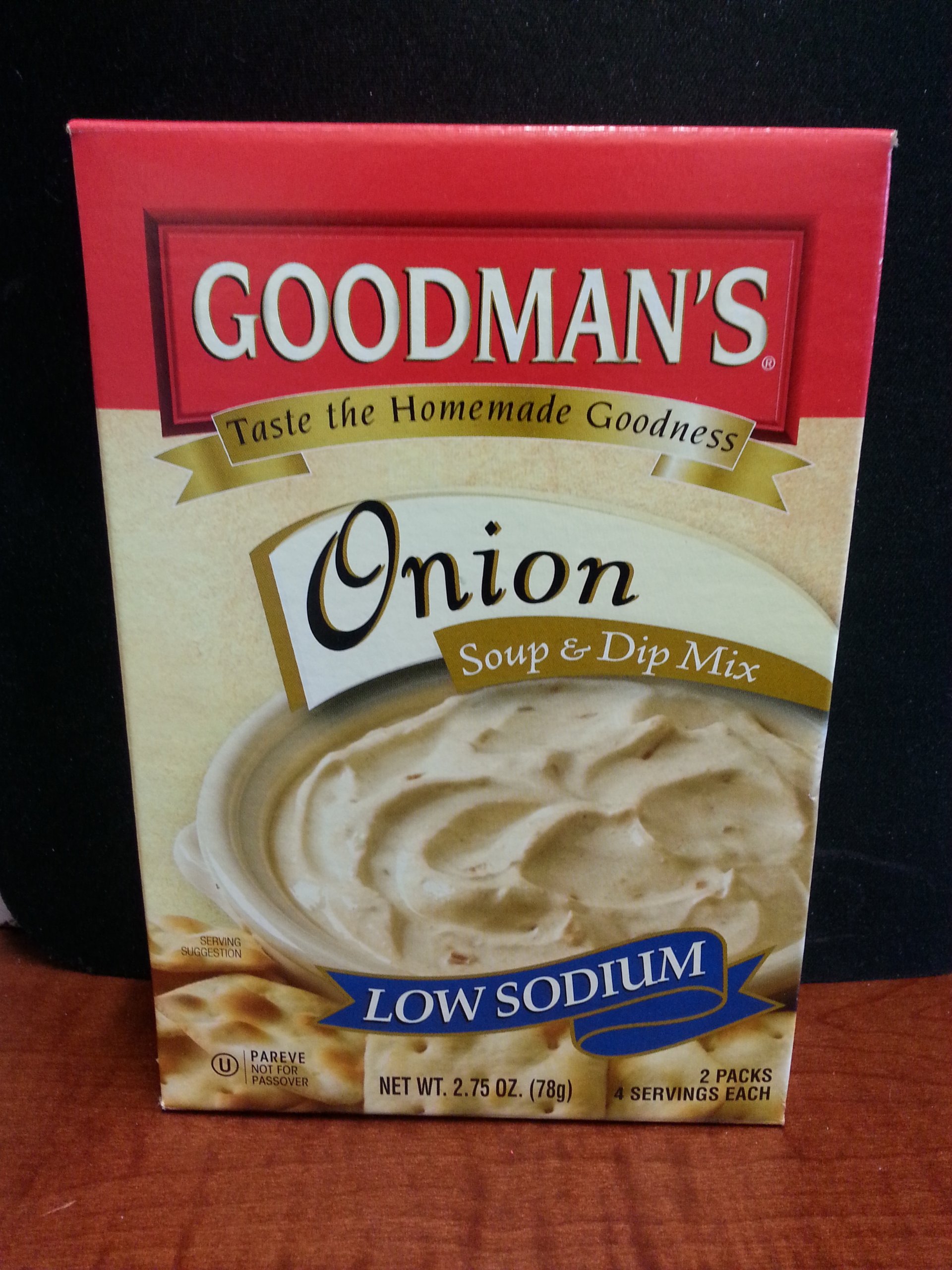 GOODMAN'S Onion Soup & Dip - Low Sodium, 2 .75-Ounce Box (Pack of 8)