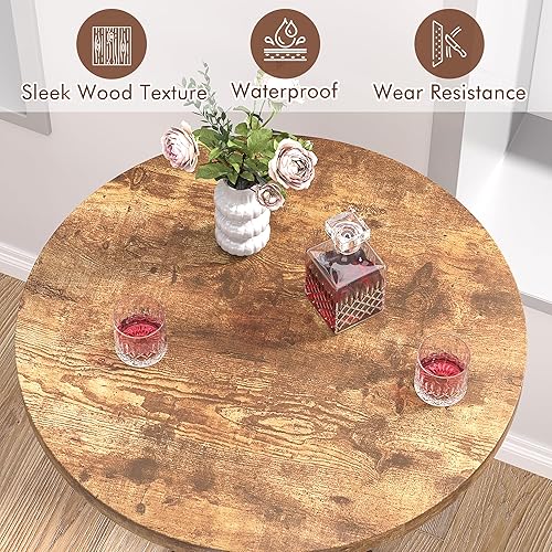 Miniatura 3 de VECELO Juego de mesa y sillas de bar de 3 piezas, juegos de bistró de altura de mostrador con 2 taburetes de bar para interiores, restaurante de