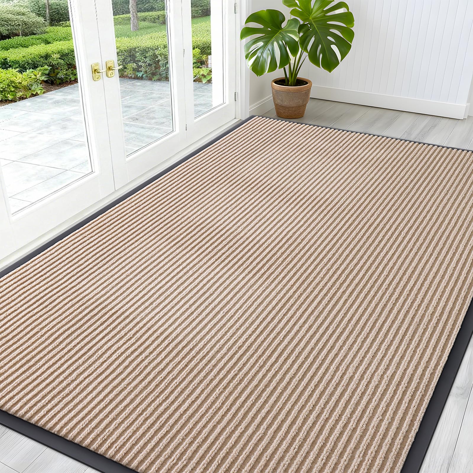 OLANLY Front Door Mat Indoor Outdoor Entrance, Waterproof Heavy Duty Doormat, Fade Resistant, Low Profile, Easy Clean Patio Porch Welcome Floor Mats for Entry, 29.5x17, Beige — view 203